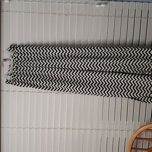 Black&White Striped Baggy Pants S